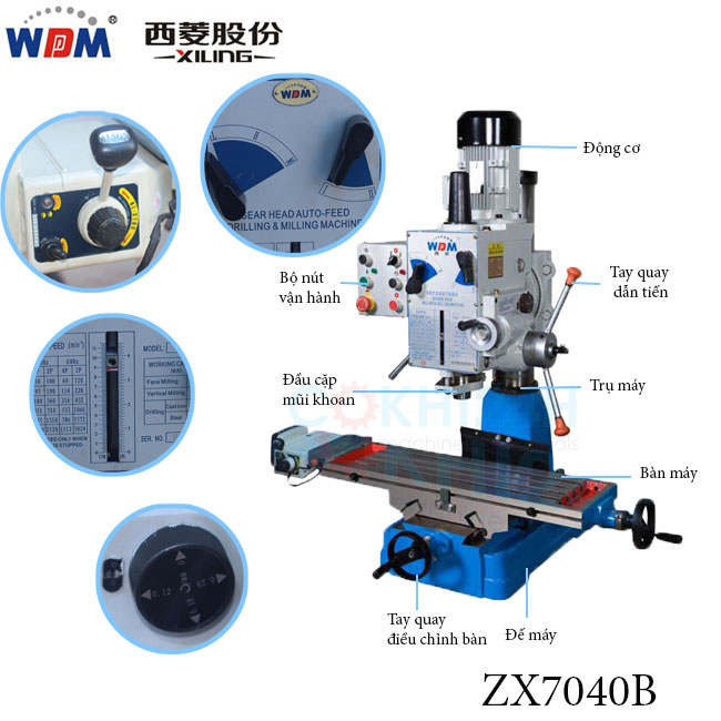 chi tiết máy khoan phay WDDM ZX7040B